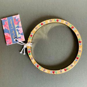 NWT! PINK LINEN MULTI-COLORED STONES BANGLE